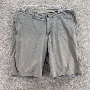 Quiksilver Shorts Men 40 Gray Flat Front Mid Rise Casual Chino